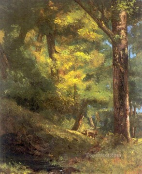  gustav - Deux Chevre Uils Dans la Foret paisaje Gustave Courbet
